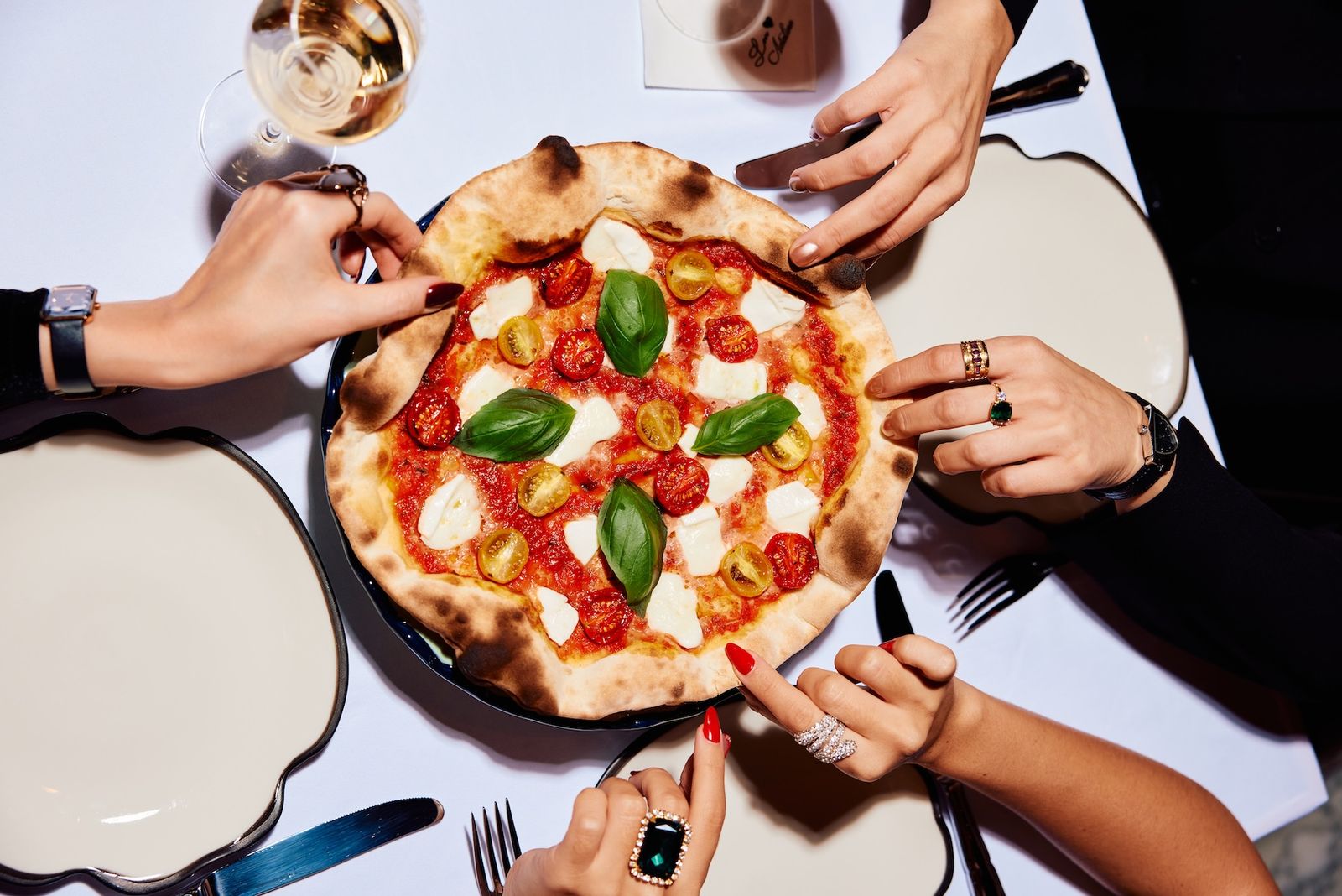 Pizza and Italian plates at Adaline Dubai